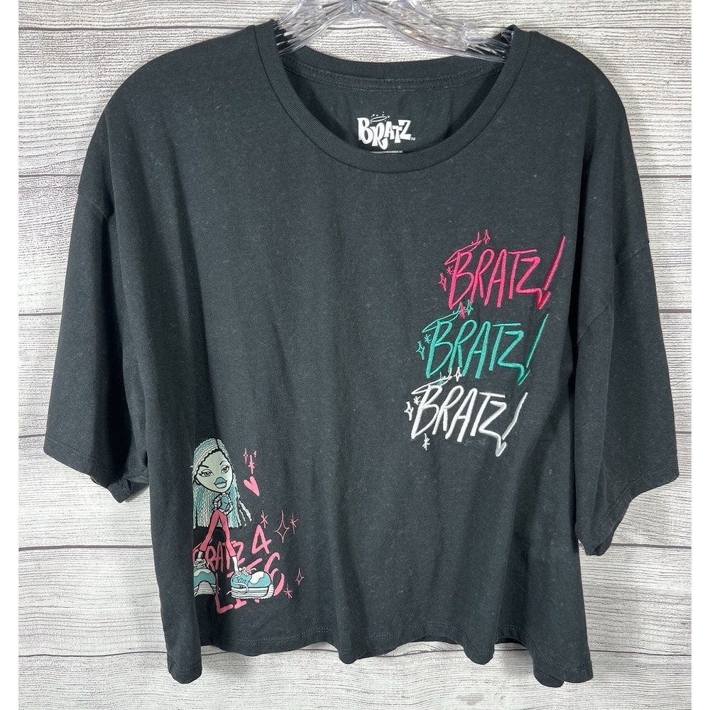 Bratz Bratz 4 Life Graphic Crop T Shirt Women's XL Black Y2K